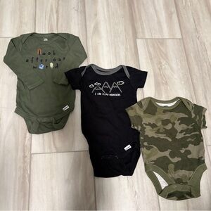 Green and Black Bodysuits Set